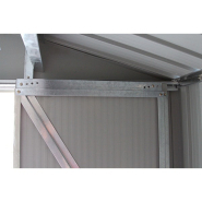 Abri de jardin en métal gris/vert 10,91 m² - Kit d'ancrage inclus - Garantie 5 ans - Réf. J-ABR135_3