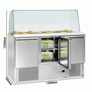 Saladette réfrigérée avec pare-haleine bombée - 3 portes GN 1/1 avec 4 bacs GN 1/1_3