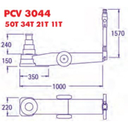 Cric hydropneumatique bas, 4 pistons 50t/34t/21t/11t - pasquin - pcv 3044_3