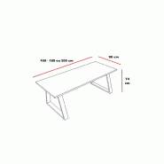 Bureau de direction design Pyramid - 180, Blanc, Sans, Non, Chêne clair_3