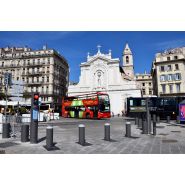 Borne de défense haute résistance - automatique escamotable - motorisation électrique - résistance extrême 1860 kJ - hauteur 1000 mm - BES_3