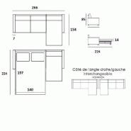 Canapé convertible d'angle Oslo - Matelas 16 cm - Système express - Sommier lattes Renatonisi - Tweed gris graphite_3