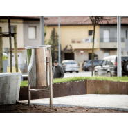 Poubelle publique circular en inox AISI 304 - PA600MI - avec ancrage au sol_3