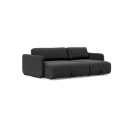 Innovation Living - Canapé d'angle méridienne convertible VOGAN - Design contemporain - Tissu Kenya Dark Grey - Lit 120x200 cm avec étagère intégrée_3