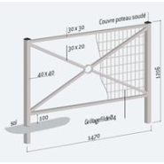 Barrière ORLEANS - Protection pour établissements scolaires et universitaires - Longueur 1470 mm - Cadre simple croix ou grillagé_3