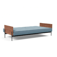 INNOVATION LIVING - Canapé-lit SPLITBACK LAUGE convertible 115x210 cm - Tissu Mixed Dance Light Blue - Accoudoirs noyer_3