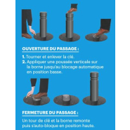 Borne rétractable en acier peint sur zinc avec système de guidage renforcé - Province / Barcelone - serrure clé triangle de 11_3