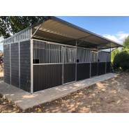 Boxes extérieur avec toit pentu - Écurie extérieure pour chevaux avec toit en appentis ou à pignon_3