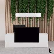 Bureau d'accueil Pano avec façade colorée - Ofitres - 120, Noir brillant_0