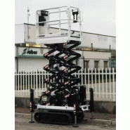 Nacelle plateforme ciseau Bibi 850 HE - Hauteur de travail 8m - Bi-énergie - Chenilles rétractables_3