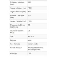Armoire de sécurité anti-feu 140184W - double paroi isolée, 3 étagères réglables, portes à fermeture automatique_3
