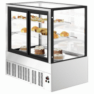 Vitrine réfrigérée pour pâtisserie - 1200 mm - 2 étagères - Inox_3