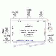 Chambre froide positive 1800x1200x2200mm 2 portes en verre Combisteel_3
