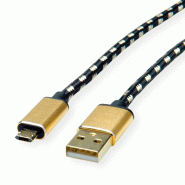 ROLINE GOLD Câble USB 2.0, USB A mâle - Micro USB B mâle réversible, 0,8 m_3
