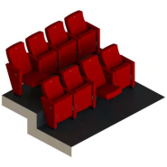 Fauteuil de conférence à piétement latéral avec accoudoir commun tout tissu pour ERP - MARIVAUX_3