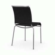 Lot de 2 chaises italiennes AIR - structure en acier chromé - assise en tissu NET noir respirant et lavable_3