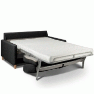 Canapé convertible OGGETTO - Matelas 16 cm - Système express - Sommier à lattes 140 cm - Renatonisi - Tweed noir_3