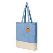 Tote bag en coton recyclé bicolore - avec soufflet et anses longues - 100% coton recyclé 120 g/m²_3