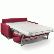 Canapé convertible OGGETTO - Matelas 16 cm - Système express - Sommier lattes 160 cm - Velours rouge - RENATONISI_3