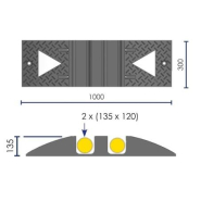 Passe-câbles caoutchouc - Chargement par le dessus - 2 canaux Ø 135x120mm - Résistant jusqu'à 50T_3