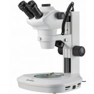 Microscope trinoculaire avec tête pivotante à 360° et support pour caméra