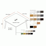 Table de réunion carrée Blade - Alea - Oui, 160, Chêne clair_3