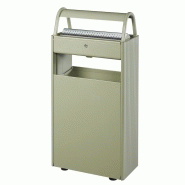 Cendrier corbeille - 12L/60L - Kopa - acier poudré anti-UV et grille écrase-mégots inox_3