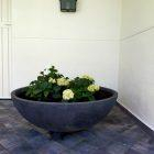 Jardinière Bol en béton cylindrique - Design classique pour zones historiques - Ciment blanc ou gris - Ø118 x 45 cm_3