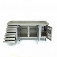 Table à pizza réfrigérée Maxima - 2 portes - 7 tiroirs - plan de travail en granit - 202 cm_3