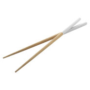 Baguettes en bambou - Set de 2 avec extrémités peintes - Couleur blanc - Poids 16g_3