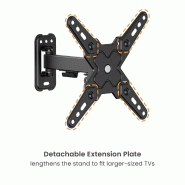 VALUE Bras TV mural, 2 axes, 13-43 pouces, jusqu'à 20 kg_3