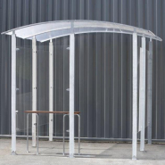 Abri Rock - Piliers en acier zingué, parois en plexi transparentes, toit en polycarbonate_3