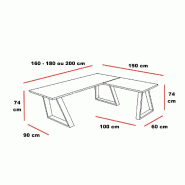Bureau de direction design Pyramid - 160, Blanc, Non, Avec, Chêne clair_3