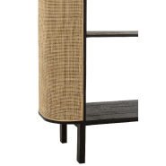 Étagère RARY en bois exotique noir et rotin naturel - 4 planches - Style classique et design_3