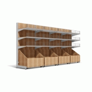 Meuble stable pour présentation de pommes de terre et oignons