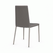 Lot de 2 chaises italiennes Bohème - structure en acier, coloris grège, coutures élégantes_3