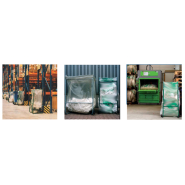 Porte-sacs avec couvercle et roulettes - Capacités de 200 à 2500 litres_3