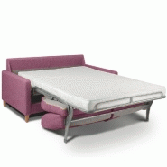 Canapé convertible OGGETTO - Matelas 16 cm - Système express - Sommier à lattes 160 cm - Velours rose - RENATONISI_3