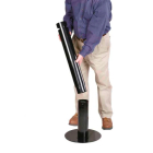 Cendrier poubelle Smoker's Pole - Rubbermaid - résistant aux intempéries - aluminium noir ou gris - compact et facile à vider_3