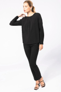 Blouse Crêpe manches longues femme - Réf: K5003 - Kariban - fluide et légère, encolure ronde, tailles et couleurs variées_3