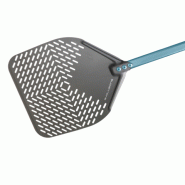 Pelle à pizza rectangulaire perforée aluminium anodisé SHA 33x33 - Manche 150 - Gamme Evoluzione | GI.METAL_3