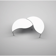 Table scolaire Yang - structure métallique et finition blanche - pieds réglables_3