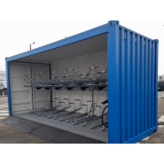 Abris vélos ouvert fabriqué à partir de containers maritimes - ESCALE_3