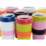 Mug thermos customisable - double parois en plastique - 400 ml avec couvercle bec verseur et grip en silicone_3
