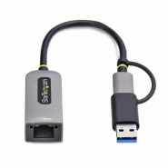 Adaptateur USB-C vers Ethernet avec Dongle USB-A, 10/100/1000Mbps, Adaptateur Réseau USB 3.0 vers Gi_3