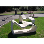 Banc et chaise en béton tubulaire - design minimaliste et écologique - Ciment Green Seal - Réduction CO2_3