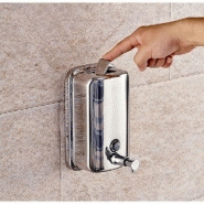 Distributeur de savon inox anti-vandalisme - 1 litre - remplissage facile et fixation murale_3