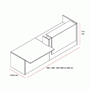 Banque d'accueil Z2 noyer avec accès bas - Officity - 206, Beige, Droite, Noyer Canaletto_3