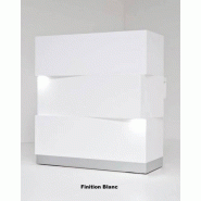 Borne d'accueil lumineuse Zen - MDD - Blanc, Avec tiroir_3