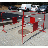 Barrière de chantier en acier galvanisé 1500mm - panneau personnalisable, bandes réfléchissantes_3